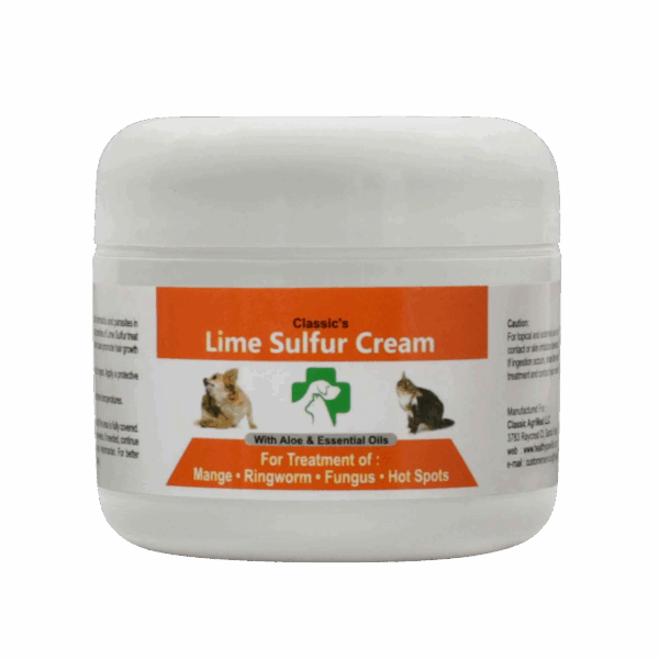 Classic's Lime Sulfur Pet Skin Cream - Pet Care and Veterinary Treatment for Itchy and Dry Skin