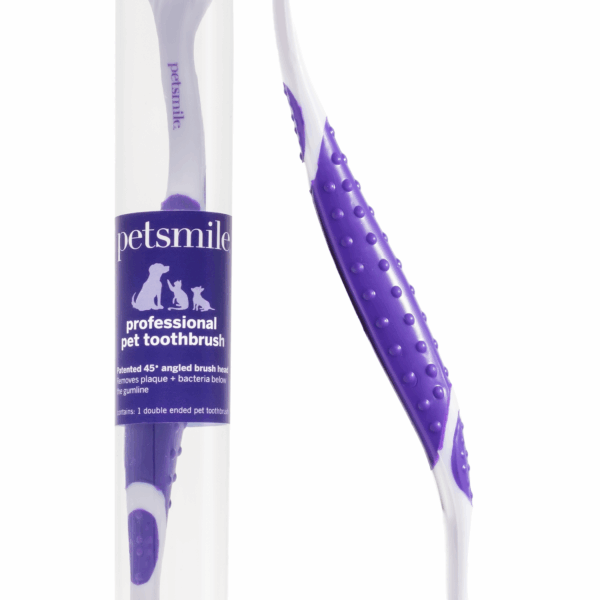Professional Pet Toothbrush - Patented 45 Degree Dual-Ended Brush Head