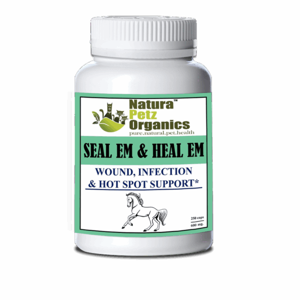 Seal Em & Heal Em Capsules Equine- Wound, Infection Ulcer Bite Bleeding & Hot Spot Support*