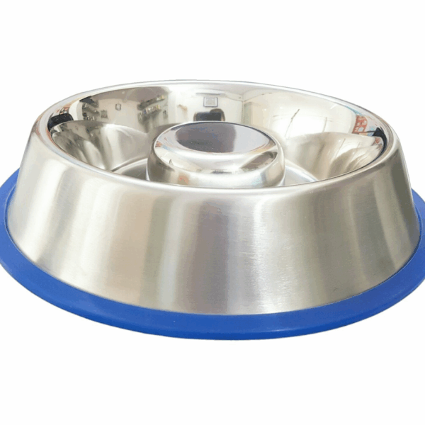 Mr. Peanut's Slow Feed Anti Bloat Dog Bowl with Bonded Silicone Base