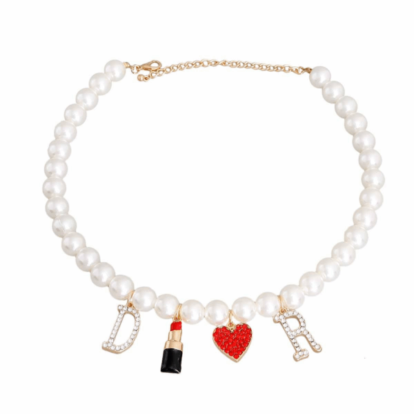 Cream Pearl Designer Charm Necklace