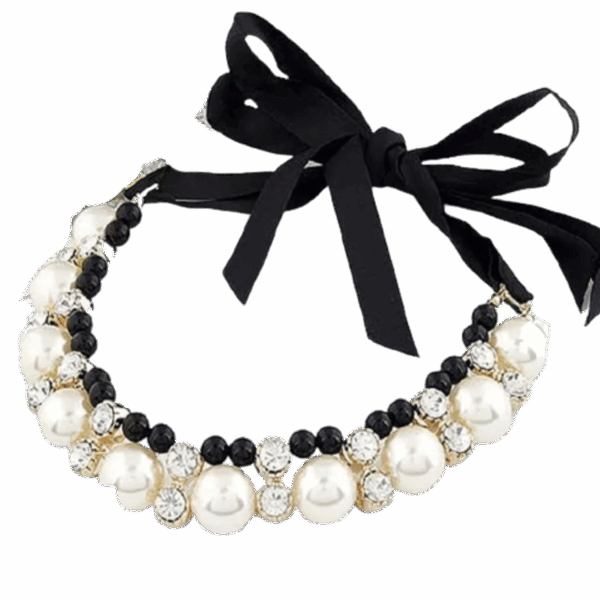 Lovely Pearl Ribbon Necklace