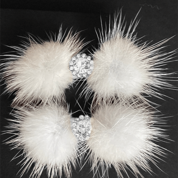 Snowflake Pom Pom Hair Barrettes