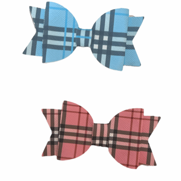 Plaid Vegan Letherette Dog Hair Barrette