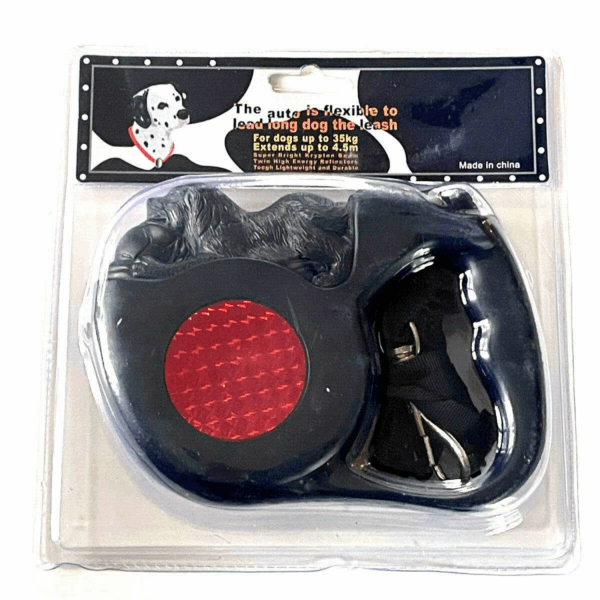 Reflective Retractable Pet Dog Leash Up to 4.5m Long 35kg 77lbs Krypton Beam Strong