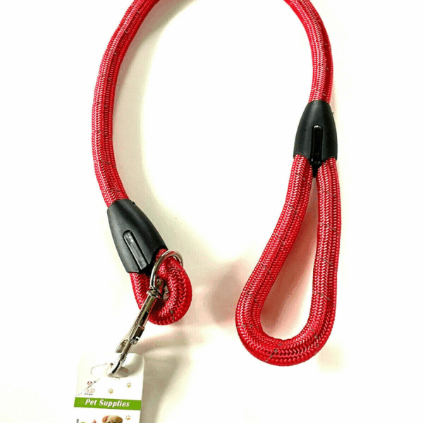 Large Dog Leash Rope Heavy Duty Red Reflective Nylon Material Excellent 3ft Size Red