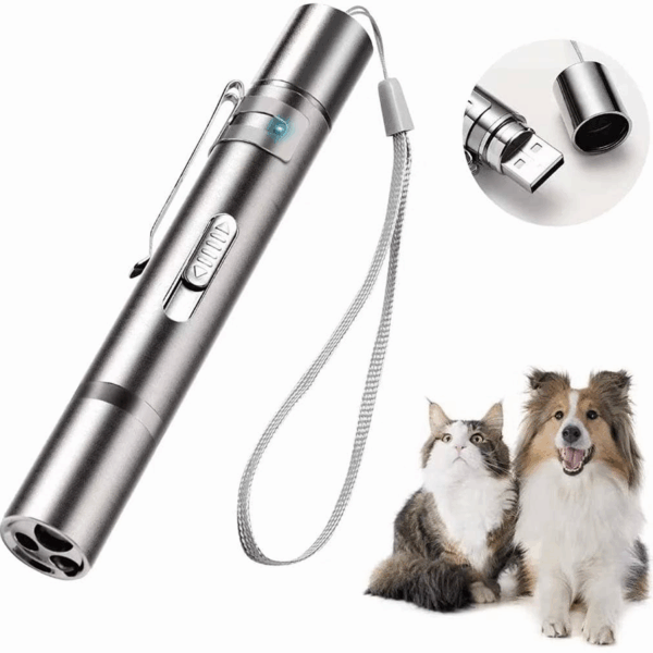 Red Laser Pointer for Cats Dogs 3 Multi-mode Interactive Toy