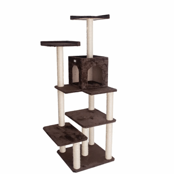 GleePet 66-Inch Cat Tree Real Wood Cat Climber W 4 Levels