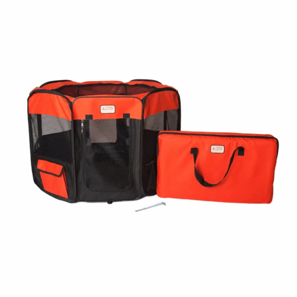 Armarkat PP002R-XL Portable Pet Playpen In Bk and Rd Combo
