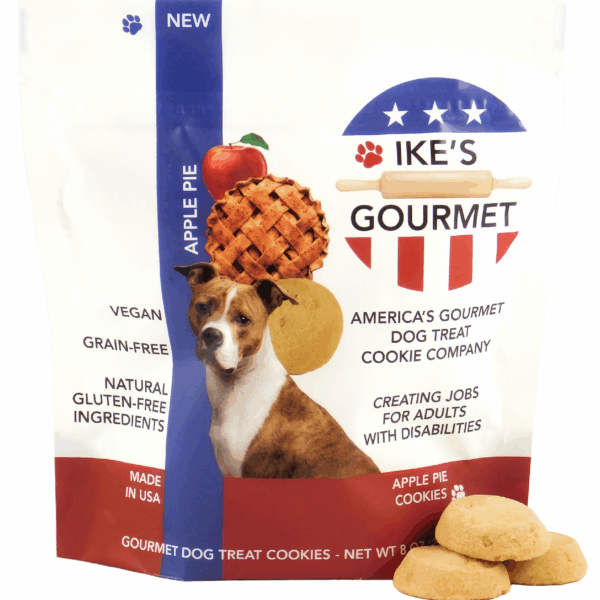 Ike's Gourmet Apple Pie Dog Treat Cookies - Real Fruit Shortbread Cookies Vegan and All-Natural Grain and Gluten Free Made in USA