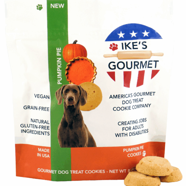 Ike's Gourmet Pumpkin Pie Dog Treat Cookies - Real Fruit Shortbread Cookies Vegan and All-Natural Grain and Gluten Free Made in USA