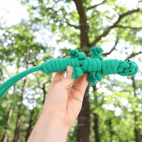 Handmade Eco-Friendly Green Lizard Dog Rope Toys