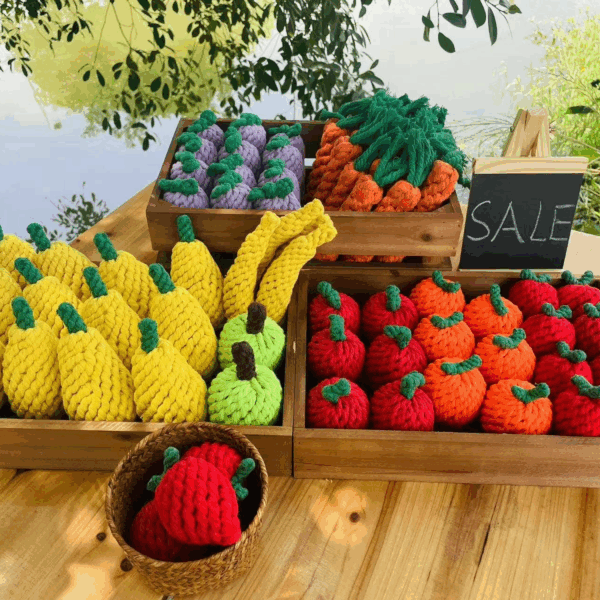 Handmade Fruit and Vegetable Rope Toys, Macrame Toys