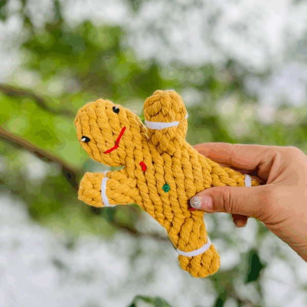 Christmas: Eco-Friendly Gingerbread Man Toy For Puppies