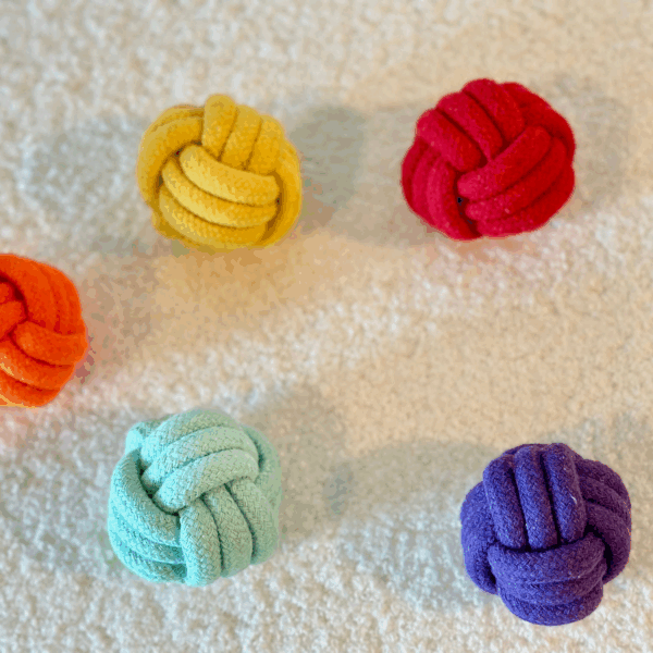 Handmade Sustainable Colorful Rope Balls 5Pc Set