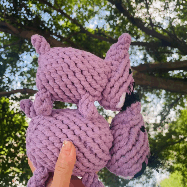 Handmade Sustainable Hippo Dog Rope Toys