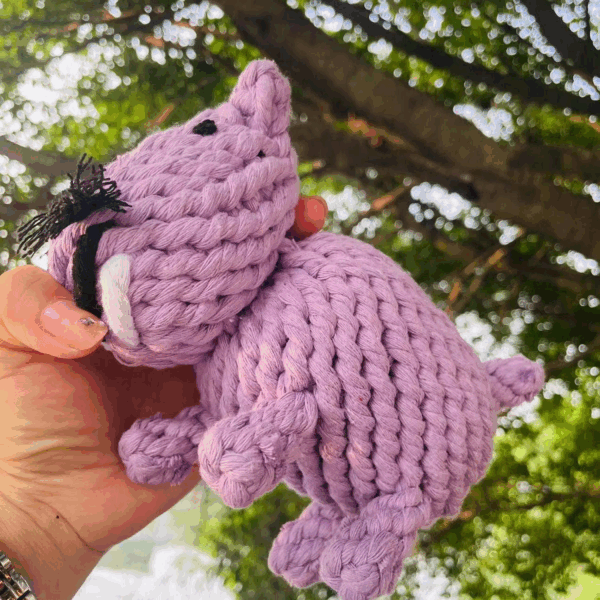 Handmade Sustainable Large Hippo Dog Rope Toys