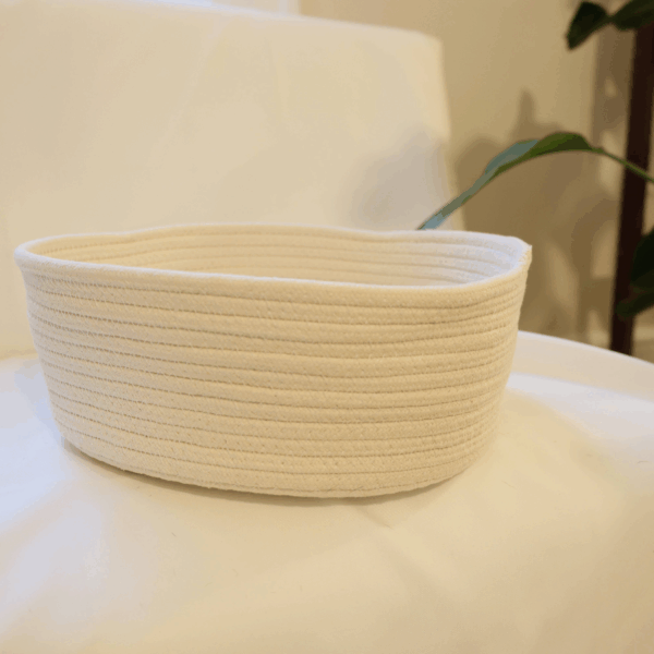 Handmade Sustainable Natural White Cotton Rope Basket