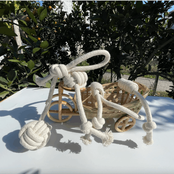 Handmade Sustainable Natural White Rope Dog Toy 4 PC