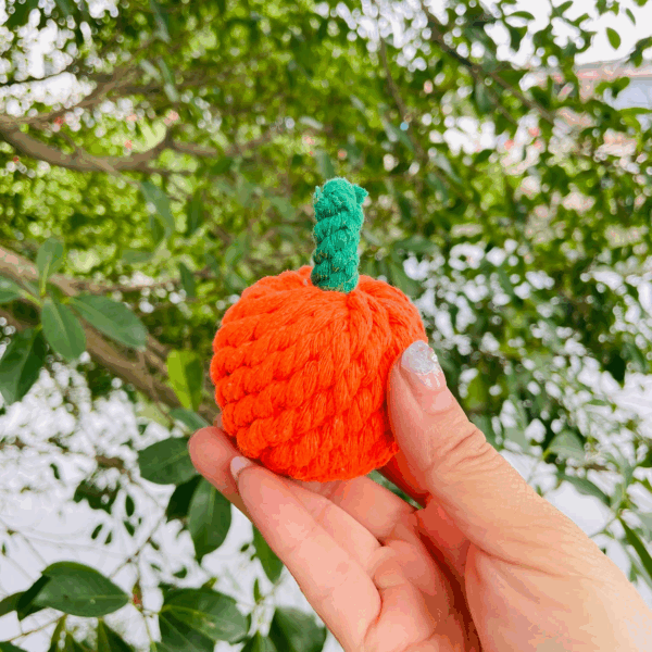 Handmade Sustainable Orange Rope Chew Toy For little Pet
