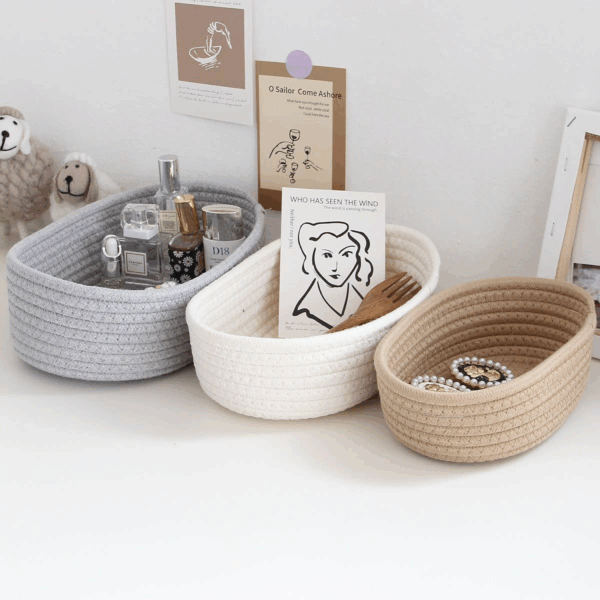 Handmade Sustainable Rope Basket Organizer