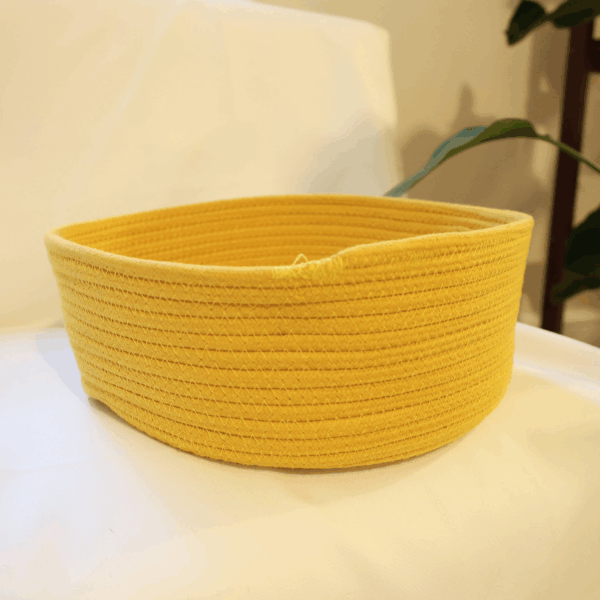 Handmade Sustainable Yellow Cotton Rope Basket