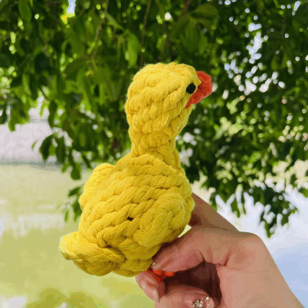 Handmade Sustainable Yellow Duck Rope Toys