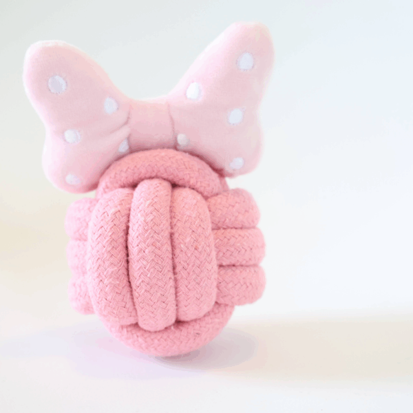 Kawaii Bowknot Rope Ball | Handmade Rope Toy| Eco-Friendly