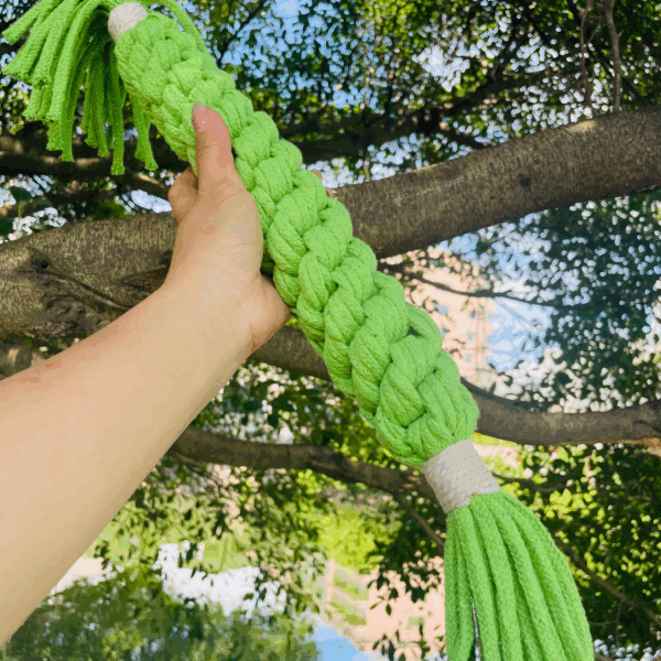 Large Apple Green Handmade Macrame Candy Rope for Big Dogs