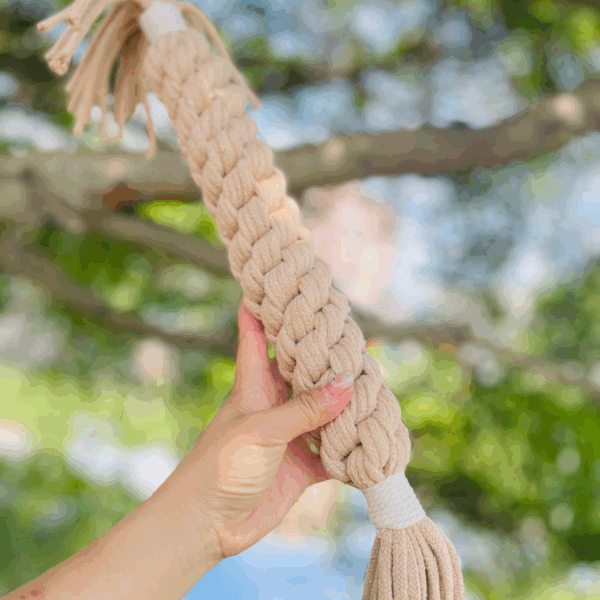 Large Beidge Handmade Macrame Candy Rope for Big Dogs (Copy)