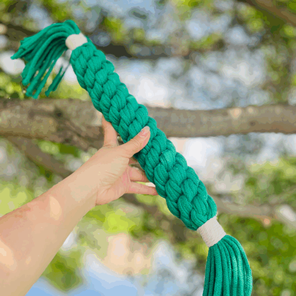 Large Green Handmade Macrame Candy Rope for Big Dogs