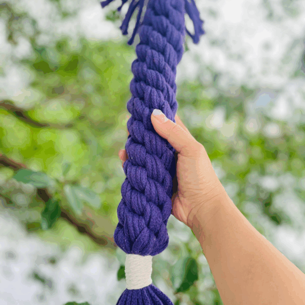 Large Handmade Macrame Candy Rope for Big Dogs, Sustainable