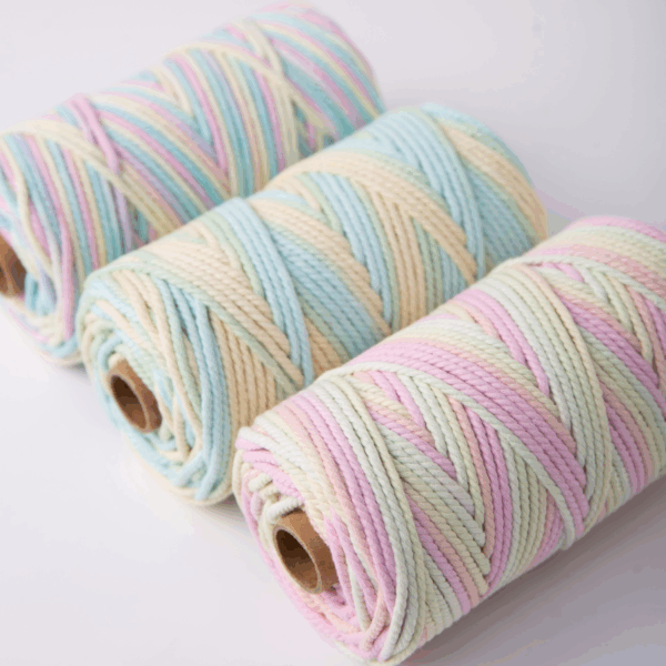 DUAL RECYCLED COTTON MACRAME CORD 3 MM-Triple Strand