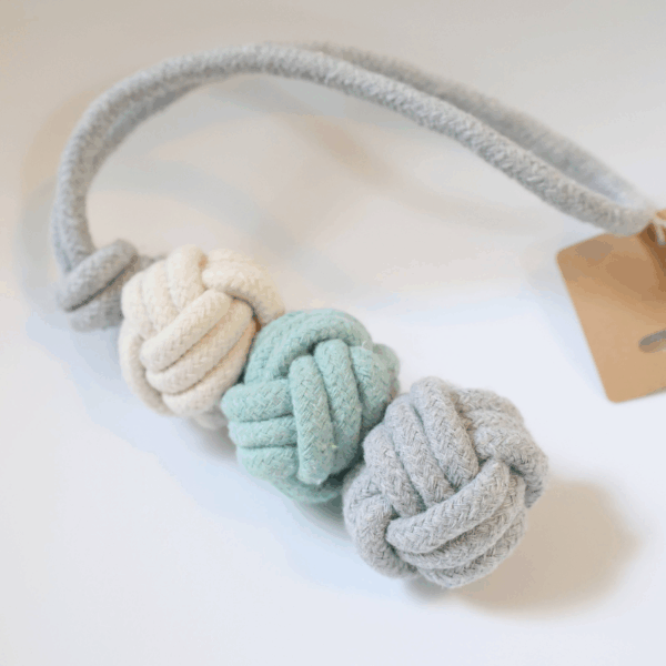 Mint Ice Cream Dog Rope Ball Toy for Small Dogs
