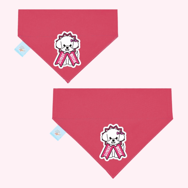 "Cutest Bitch" Pink  Collar Bandana