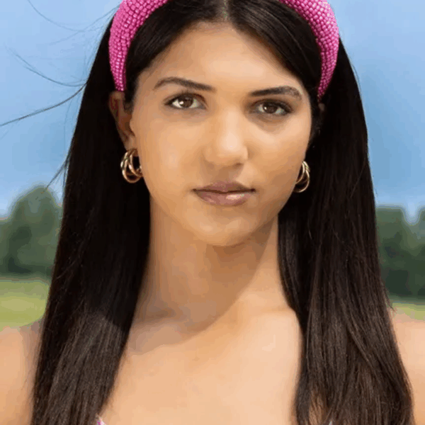 Pink Solid Beaded Headband