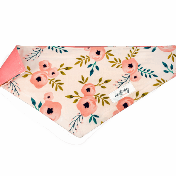 Charleston Blush Floral Tea Rose Over-the-collar Dog Bandana