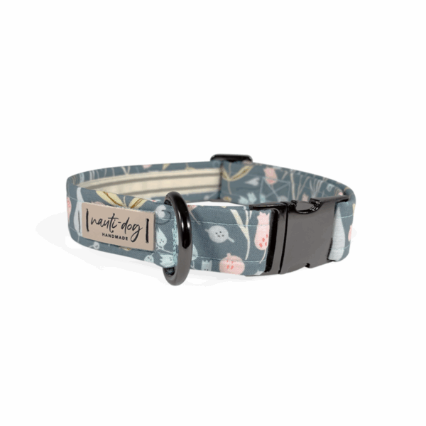 Juniper Sage Mod Fall Floral Buckle & Martingale Dog Collar