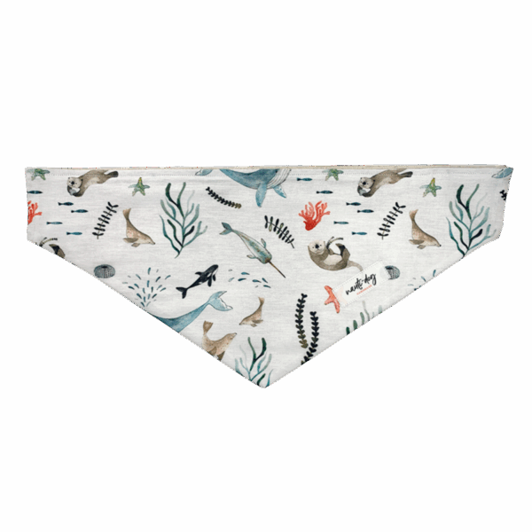 Sea Life Marine Animal Otter, Whale, Seal & Orca Over-the-collar Dog Bandana