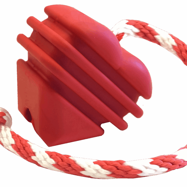 MKB Heart on a String Ultra-Durable Durable Rubber Chew Toy, Reward Toy, Tug Toy, and Retrieving Toy