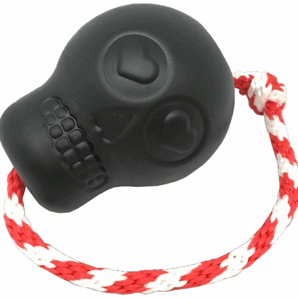 USA-K9 Skull Durable Rubber Chew Toy, Treat Dispenser, Reward Toy, Tug Toy, and Retrieving Toy