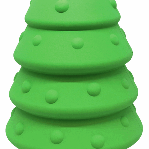 MKB Christmas Tree Durable Rubber Chew Toy & Treat Dispenser