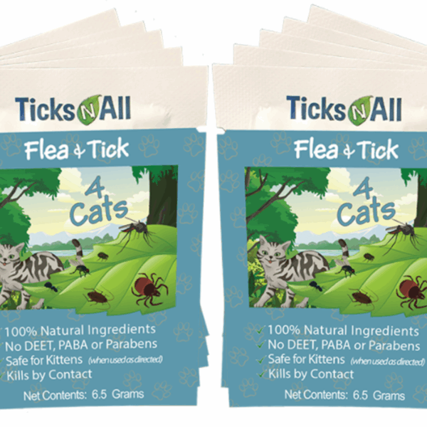 All Natural Flea and Tick Wipes 4 Cats (10 count.)