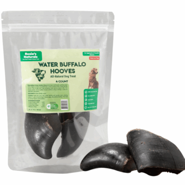 WATER BUFFALO HOOVES-100% Natural, High Protein, Long-Lasting, Grain-Free, Gluten-Free, Dog Dental Treat & Chews, 4 COUNT-10 oz